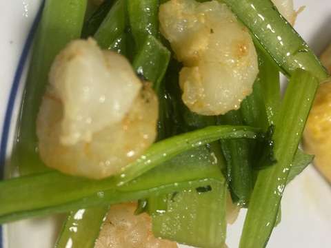 エビと小松菜炒め